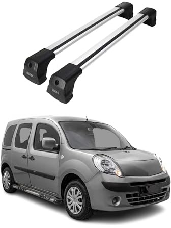 OMAC Dachträger für Renault Kangoo 2007-2021 Aluminium 2-teilig Silber | Abschließbar, Querträger, Grundträger