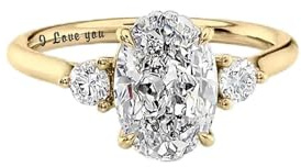 YDD 1/1.5/2/2.5/3 Carat Oval Cut Center Moissanite Rings for Women, Sterling Silver Moissanite Wedding Engagement Ring for Her Size H-Z