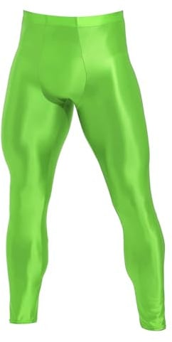 Sywiyi Herren Leggings Lange Sport Leggins Skinny Tights Laufhose Sporthose Hohe Taille Stretch Glänzend Hose Gym Training Outfit