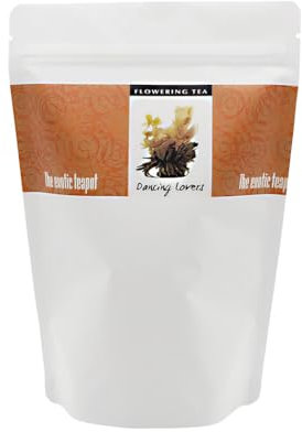 The Exotic Teapot – Dancing Lovers Flowering Tea, 10 Bloom Pouch, Hand-Tied Jasmine Flower Tea