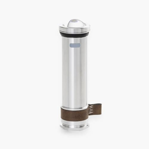Barebones Mini-Taschenlampe – Vintage Stilvolle Wiederaufladbare Taschenlampe mit Dimmbarer Helligkeit, Magnetfuß und Kerzenflackermodus – Kompakte Reise- und Campingleuchte (Aluminium)