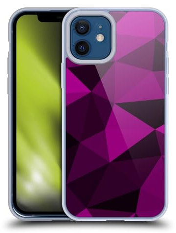 Head Case Designs Offizielle PLdesign Dunkelrosa Und Schwarzes Netz Geometrische Muster Gelhülle [Militärischer Schutzgrad] Kompatibel Mit Apple iPhone 12 / iPhone 12 Pro Und Kompatibel Mit MagSafe