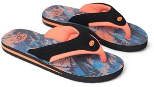 Animal Jekyl Kids Flip-Flops - Slip-on & Lightweight Footwear with Soft Padded Straps for Boys & Girls - Best for Spring, Summer, Beach & Outdoors Bright Orange Junior Shoe Size 3