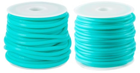 PandaHall - Cuerda de goma de tubo hueco de 15 m, 2 mm y 3 mm, color turquesa, para hacer ganchillo, manualidades, sujetar puntadas, joyería