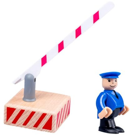 JOINPAYA 1ensemble Jouet Éducatif Bois Modèle De Route avec Deux Barrières pour Jouet De Simulation De Circulation pour Éveil Et Apprentissage des Tout-Petits