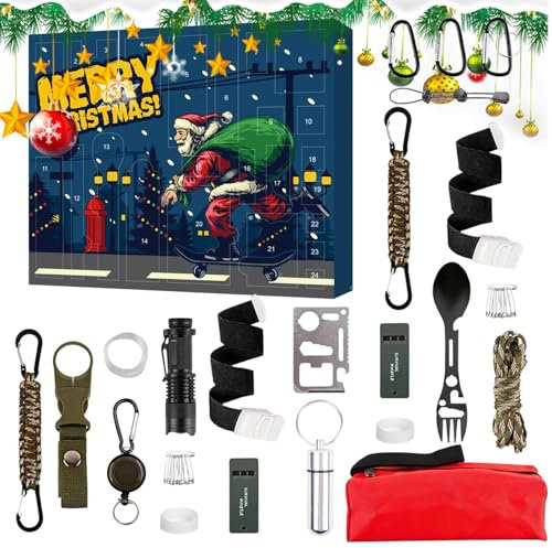 Adventskalender 2024 Für Männer, Survival Kit Weihnachtskalender 2024 Adventskalender Weihnachten Werkzeug Adventskalender 2024 Survival Tools Adventskalender Für Erwachsene Teenager