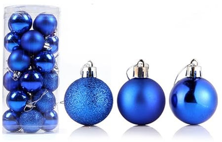 AMEEDA Weihnachtskugeln 12/24 Stück Weihnachtskugeln Dekorationen 3 cm/4 cm Weihnachtsbaumschmuck Kugelanhänger Weihnachtsbehänge Neujahr Home Decor(Mint Green)