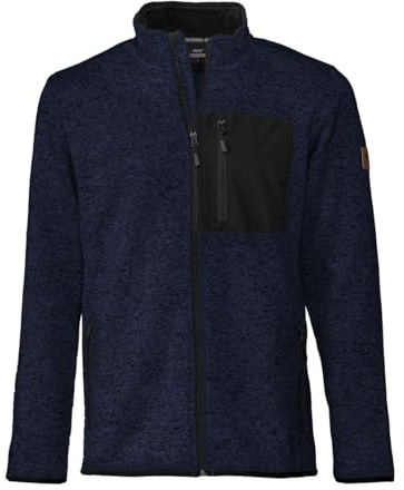 FORSBERG warme Strickjacke Herren mit Brusttasche - Weiches Strickfleece, Reißverschluss & Kragen, ideal für kalte Tage bei Freizeit und Arbeit