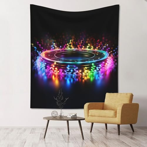 BREAUX Wandteppich mit abstraktem Musik-Motiv, leichter multifunktionaler Wandstoff für jeden Raum oder jede Jahreszeit