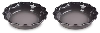 Le Creuset Set di 2 pirofile in gres porcellanato Heritage scanalato, 22,9 cm, ostrica