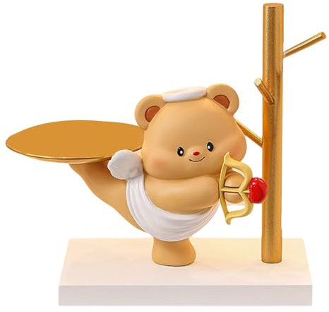 HEEZOU Bandeja Almacenamiento Oso Dibujos Animados Bandeja para Llaves Animal Bandeja para Llaves Joyería Pendientes Bandeja para Entrada Escritorio Oficina