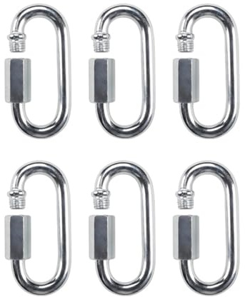 Quick Link, 304 Stainless Steel Heavy Duty Clips Chain Connector Repair Link Buckle for Swing Outdoor Camping (6 PCS, M3.5)