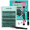 Kit de pestañas de volumen 144PCS con enlace y sello blanco de pestañas, eliminador y aplicador de pegamento de pestañas, pestañas naturales Premium Wide Stem Eyelash Cluster Kit (Violet, D-Mix9-18mm)