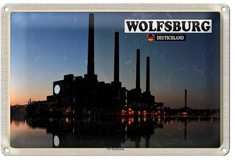 Wolfsburg Deutschland | Industriecharme | Blechschild | 20 cm x 30 cm