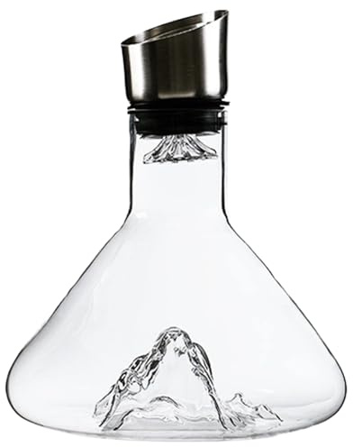 Wine Decanter | Lead- Wine Accessories | Hand Blown Crystal Glass | 1500ml Crystal Glass Carafe Bottle with Built-in-Dispenser | Hand-Held Aerator for White