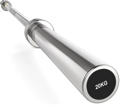 6.6FT/7.2FT Olympic Weightlifting Barbell – 50mm Diameter, 15KG/20KG Heavy-Duty Powerlifting Bar for Deadlifts, Black Squats & Strength Training Hard Chrome Finish, Knurled Grip, 380/750 lbs Max Load