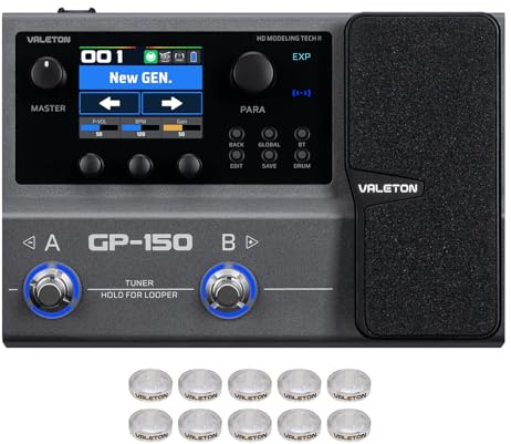VALETON Multi-Effekt Prozessor 200+ HD Modeling Effekte, IR-Laden/NAM, 180s Looper, Drum und BT GP-150
