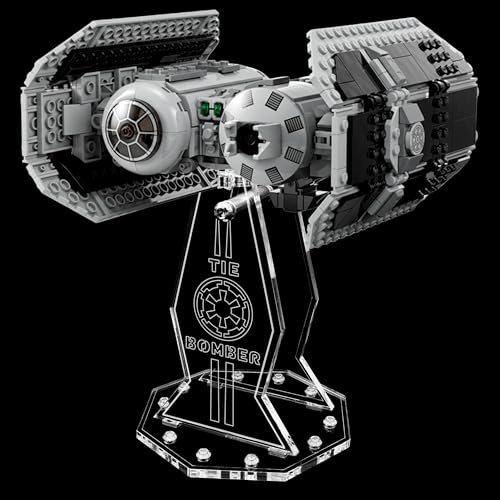 Lieblingsmensch Premium Gravur Acryl Display Ständer kompatibel zu Lego 75347 TIE Bomber | 5mm Halterung | Hochwertiger Präsentationsständer | Schwebender Effekt | Drehbar & Neigbar | Nur Ständer