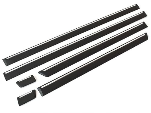 M MODECAR Lot de 6 baguettes de protection latérales adaptées pour Peugeot 406 (1999-2004) – Noir avec chrome – Incl. clips – Neuf