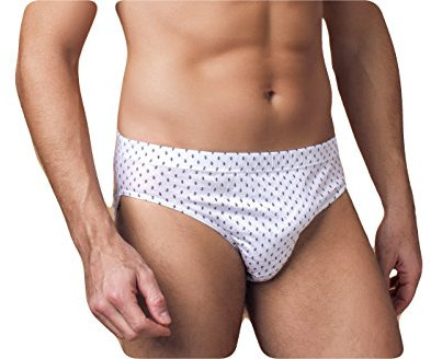NOTTINGHAM N. 3 Slip Uomo Fianco Medio in Cotone Mercerizzato Elastico RIBATTUTO Fondo Bianco Fantasia - Realizzato in 100% Cotone.