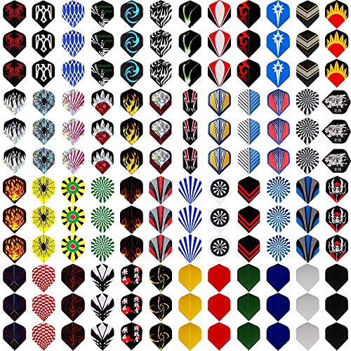 MaxMau Dart Flights,144 pcs Standard Shape Professional Flight Feather Replacement Tails Wing for Steel Tip and Soft Tip Darts