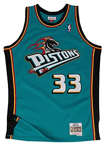 Mitchell & Ness Grant Hill #33 Detroit Pistons 1998-99 Swingman NBA Trikot Türkis, L