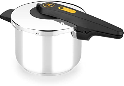 BRA Excellent | Autocuiseur Rapide 6 L, Ouverture Type Ciseaux, Acier Inoxydable 18/10, Facile à Utiliser et sûr, Tous Feux Dont Induction, Argenté