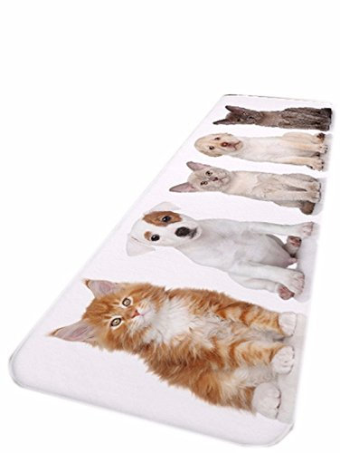 A.Monamour Badematten Badteppiche Badvorleger Süße Haustiere Hunde Katzen Tierliebhaber Thema Druck Flanell Saugfähigen Fußmatten Teppiche Bereich Teppiche Für Schlafzimmer Bad