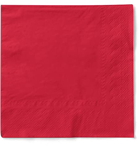 Mank Tissue-Servietten 40 x 40 cm ¼ Falz | Premium Einweg-Serviette | Dinner Serviette | Uni | Basic | 100 Stück | (Rot, 40 x 40 cm)