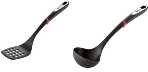 Tefal Spatule Ingenio K20608 | Idéal pour tourner et servir | 40cm | Plastique | noir | Taille unique & INGENIO ACCESSOIRES Louche Cranberry Extra Large, Plastique