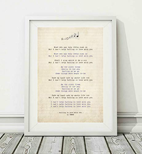 Didymus Co UB40 - Falling In Love with You (v.2) - Liedtext-Kunstdruck (UNGERAHMT) - Verfügbare Poster Druckformate A4 (29.7 x 21cm) und A3 (42 x 29.7cm) (A3)