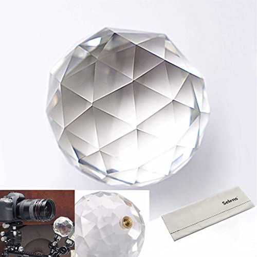 Selens Photography Crystal Ball Prism with 1/4 Inch Thread Hole, 60 mm Professional Look Crystal Glass Ball, Create a Light Rainbow Effect for Camera Lens, for Photographers Studio