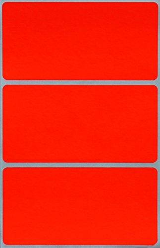 Royal Green Labels Stickers 102mm x 51mm Colorful in Neon Red 4 inch x 2 inch - 150 Packs