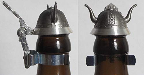 Flaschendeckel Zinn, Bierflasche Zinn Deckel, Bierflaschendeckel, Wikinger, Helm