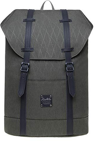 KAUKKO Unisex Rucksack Lässiger Schulrucksack für 12 Zoll Laptop 29 * 15 * 41 cm, 17.8 L (Army grün JNL-EP6-15-08)
