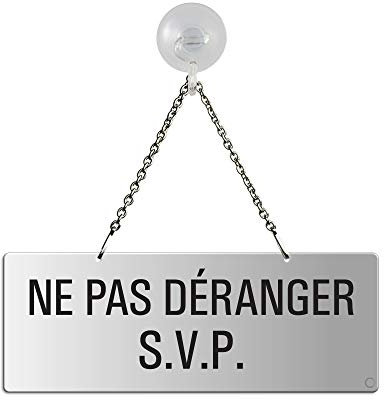 Panneau - Ne Pas Déranger s.v.p. en Aluminium anodisé + Ventouse 175x65 mm No.31056-ES