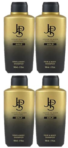 5tlg. STUDIO.MUNET Set: 4x500ml John Player 2in1 Duschgel & Shampoo Be Gold + 1 x Dustbag von STUDIO.MUNET