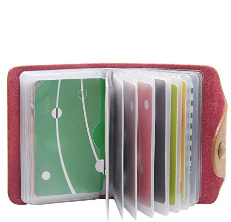 GERIINEER Porte Carte de Crédit Homme Femme Cuir 20 Fentes (Marron)