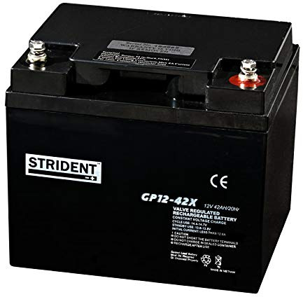 2 X Strident AGM GP12-42AH – Rechargeable Batteries Batteries – Valve Regulated – 12V Battery (Pair)