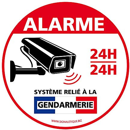 Panneau Alarme en aluminium, Système relié à la Gendarmeries, panneau dissuasif