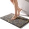 QJHOMO Badematte rutschfest waschbar Badvorleger, grau Badezimmerteppich, Gold dekorativer Teppich Luxus Bad Accessoires, weich Mikrofaser saugstark Badteppich für Badezimmer Badewanne, 40x60 cm