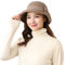 Damen Winter Wollfilz Mütze Vintage Cloche Hüte Derby Kleid Hüte Klassisch Fedora Hut Bowler Kirche Hüte Fischerhut Herbst Eleganter Breite Krempe Schlapphut mit Schöner Fliege für Mädchen Frauen