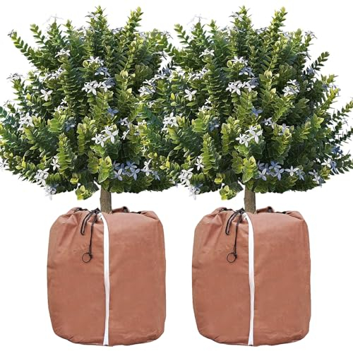 Hydrogarden Winter-Topfschutz SUPERPROTECT XLL, Thermo Topfschutz, Winterschutz für Topfpflanzen,Winter Topfschutz mit Zugband - 70 x 65 cm(2pack)