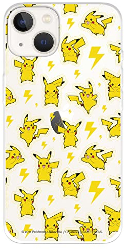 Schutzhülle für iPhone 14, offizielles Pokémon, Pikachu-Muster zum Schutz Ihres Handys, flexibles Silikon, offizielles Pokémon-Lizenz