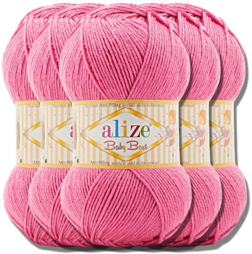 Hobby YARN Alize Baby Best Batik 5x 100g Türkische Premium Wolle Babywolle (Macaron | 157)