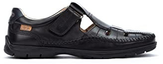 Sandales Plates en Cuir Marbella pour Homme Color Black