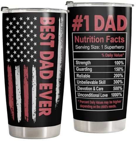 34HD Dad Travel Mug, Stainless Steel, 20 fl oz, Double Wall, Leak Proof, BPA Free