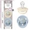 BIBS De Lux Schnuller 2er-Pack, BPA-frei, Kirschform Nippel. Silikon, Hergestellt in Dänemark, Einheitsgröße (0-36 Monate), Eloise Baby Blue