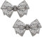 FINGERINSPIRE 1 Paar Bowknot Strass Schuhclip Silber Kristall Strass Schuhschnalle Abnehmbare Glänzende Schuhe Dekorationen Schmuck Schuhclips Für Brautschuhe, High Heels, Geschenk Für Frau Mädchen