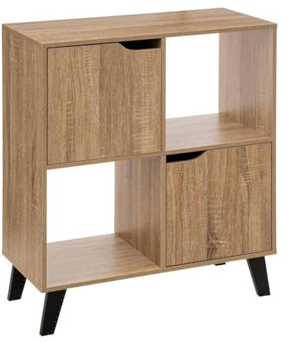 5five - Estante de Puerta ceda con 4 Compartimentos, Efecto Madera Natural